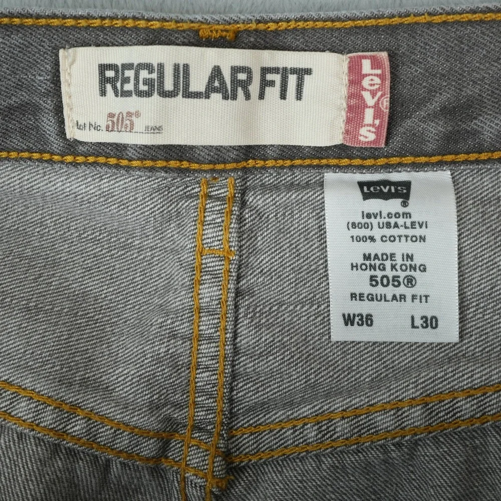 Vintage Levis 505 Jeans Mens 35x26.5 Hemmed Gray Regular Fit  Straight Leg Denim